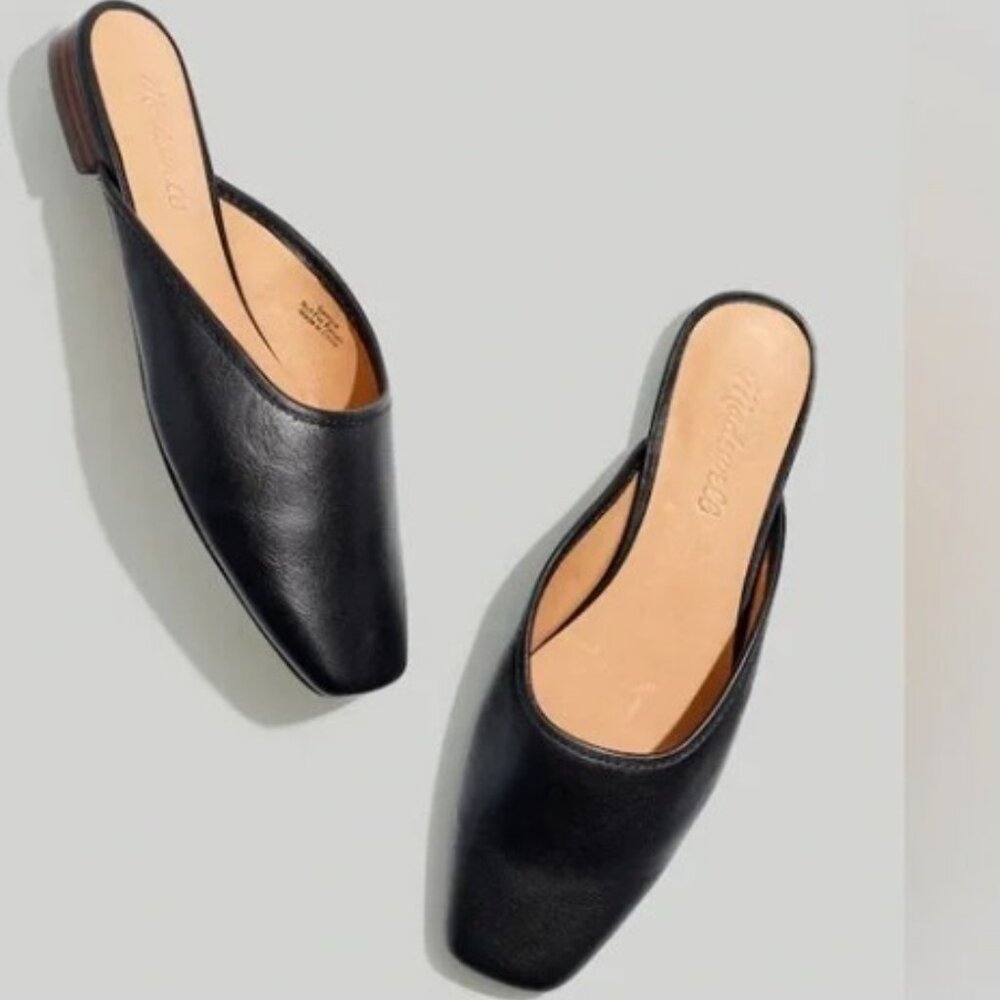 Madewell The Adelia Mule in Leather, Black